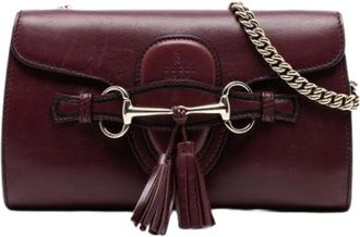 Gucci Pre-owned Shoulder Bags, female, Red, Size: ONE SIZE Pre-owned The Small Emily crossbody bag