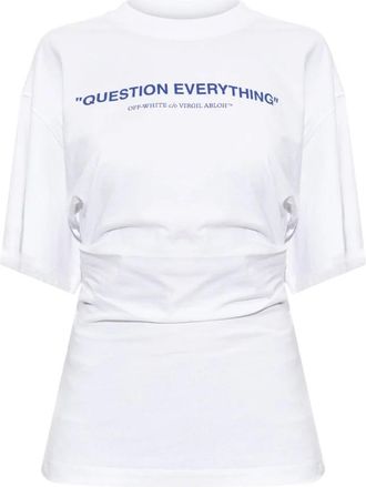 Off-white Bedruikt T-shirt - Dames - T-shirts - Wit - L - Katoen - Tops