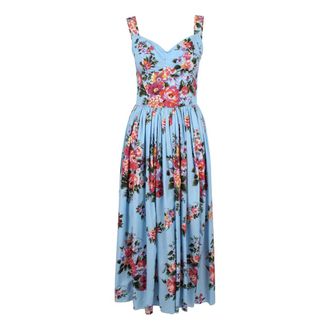 Dolce & Gabbana Midi Dresses, female, Multicolor, Size: M Midi dress with bouquet floral print