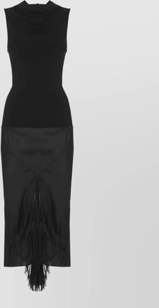 Rick Owens sleeveless midi dress round neck