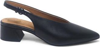 Gentle Souls Ginette Slingback Pump in Black Leather at Nordstrom, Size 9.5