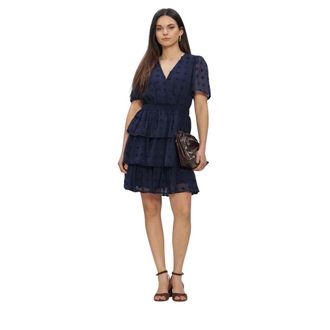 Y.A.S Y.a.s - Dottie SS Dress - Dames - Jurken - Blauw - Maat: L