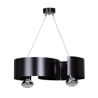 Wonderlamp L&aacute;mpara colgante con piezas met&aacute;licas semicirculares negras 2xe27