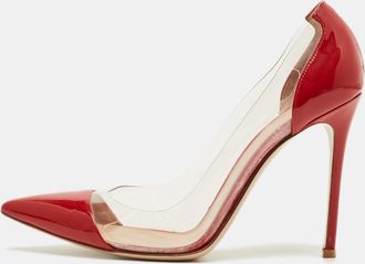 Gianvito Rossi Transparent/red Patent Leather And Pvc Plexi Pumps