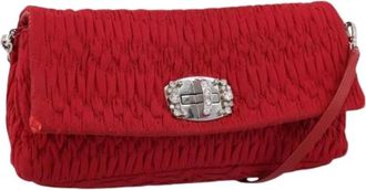 Miu Miu Pre-owned Shoulder Bag - Dames - Vintage Schoudertas - Rood - ONE Size - Nylon - Vintage