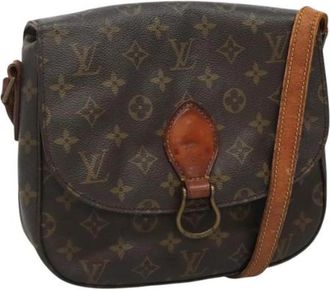 Louis Vuitton Tweedehands Canvas Louis Vuitton tassen - Dames - Vintage Schoudertas - Bruin - ONE Size - Leer - Vintage