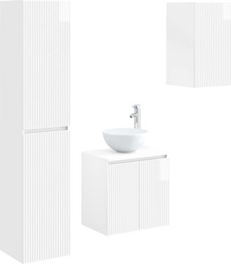 vidaXL Juego De Muebles De Ba&ntilde;o 3 Uds. Blanco Brillante Vidaxl