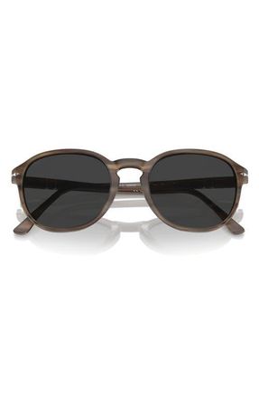 Persol 55mm Polarized Pillow Sunglasses in Striped Brown at Nordstrom
