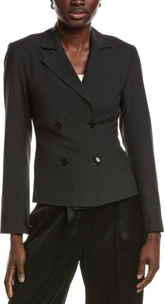Ganni Drapey Melange Fitted Double Breasted Blazer