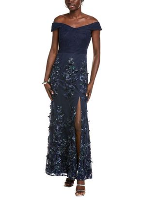 Aidan Mattox Pleated Tulle Gown