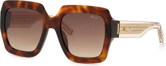 Chopard Sch 363M Zonnebrillen - Dames - Zonnebrillen - Bruin - 55 MM - Nylon - Accessoires