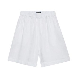 Brooks Brothers Heavy Linen Shorts - female - Brooks Brothers - Casual Shorts - White - L - Shorts