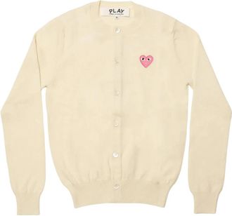 Comme Des Gar&ccedil;ons U Ronde Hals Vest - Dames - Vesten - Beige - S - Wol - Truien & Vesten