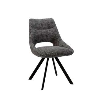 Koketto Home Silla gris oscuro tejido jaspeado con reposabrazos bajos