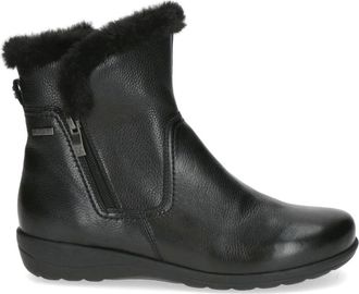 Caprice Zwarte Casual Gesloten Booties Vrouwen - Dames - Winterlaarzen - Zwart - 37 EU - Leer - Schoenen