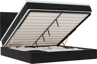 vidaXL Vidaxl - Ottoman Bed with Mattresses Black 160x200cm Velvet