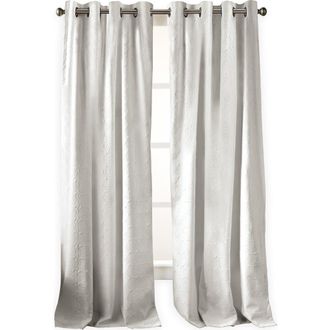 DKNY Chrysanthemum Floral Grommet Curtains in White at Nordstrom, Size 50X63