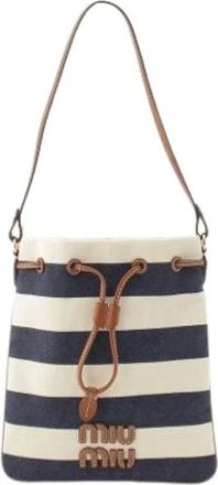 Miu Miu Pre-owned Canvas Bucket Bag - Pre-owned - Mujer - Azul - ONE SIZE