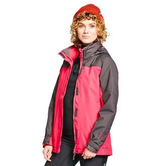 Peter Storm Womens Lakeside Waterproof 3-in-1 Hiking Jacket with Removable Micro-fleece - Pink - Size 16 UK