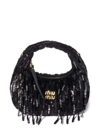 Miu Miu mini Wander sequin-embellishment tote bag - Black