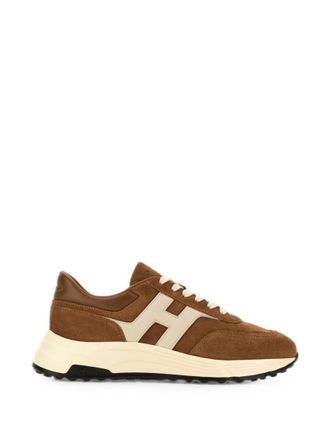 Hogan Brown Color Block Sneakers