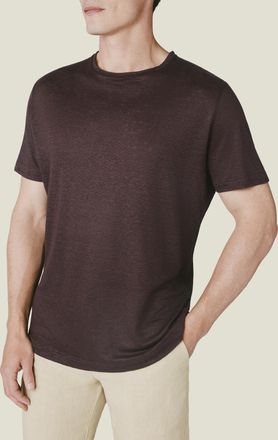 Luca Faloni Chocolate Brown Linen Jersey T-Shirt
