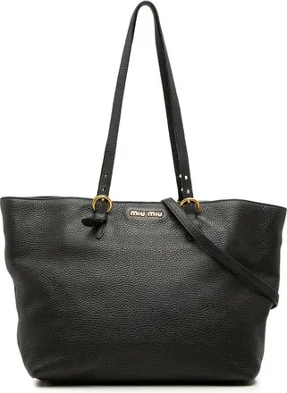 Miu Miu Pre-owned Miu Miu Vitello Daino Open Convertible Tote Ladies K1FRW68CY8IUBHDP