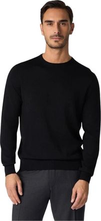 Brooks Brothers Merino Wol Trui met Ronde Hals - Heren - Ronde hals truien - Zwart - XL - Wol - Truien & Vesten