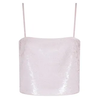 Isabelle Blanche Tops, Dames, Roze, S, Pailletten, Sleeveless Tops