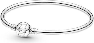 Pandora Moments Silver Cz Bangle Bracelet