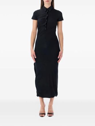 Ottolinger twisted polo midi dress - Nero