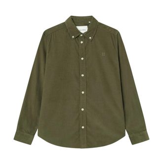 Les Deux Corduroy Overhemd - Heren - Casual Overhemden - Groen - L - Katoen - Overhemden