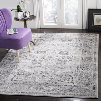 Safavieh Charleston Machine Made Area Rug, Grey / Dark Grey Traditional Style Easy Care