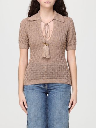 Elisabetta Franchi Polo in maglia di viscosa e lino Elisabetta Franchi