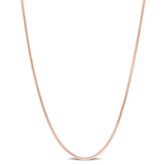 Amour 1.2mm Snake Chain Necklace In Rose Plated Sterling Silver, 20 In