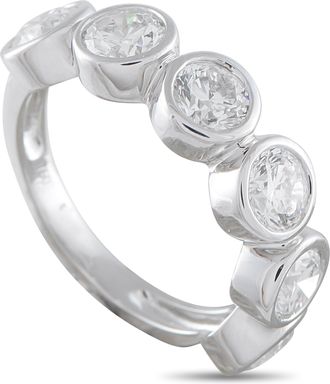 Luxury Bazaar 18K White Gold 2.50ct Diamond 6-Stone Ring ALR-20220