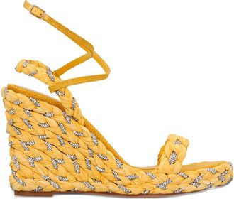 Aquazzura Sandali intrecciati con zeppa - Giallo