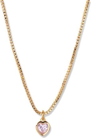 Brook & York Mackenzie Birthstone Heart Pendant Necklace in Gold/June at Nordstrom