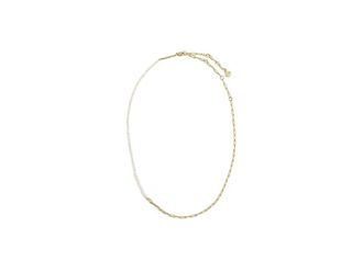 Kendra Scott Markie Half Chain Womens Necklace Womens Necklace Gold Freshwater Cultured Pearl, Brass