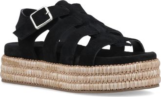 Hush Puppies Rosetta Gladiator Leren Dames Sandalen Zwart/Tan