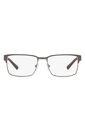 A|X Armani Exchange 54mm Rectangular Optical Glasses in Dark Gun at Nordstrom