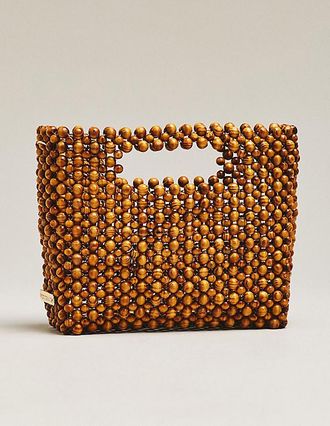 Dolce Vita Linzy Wood Beaded Clutch