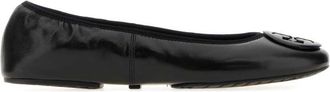 Tory Burch Black Leather Ballet Flats