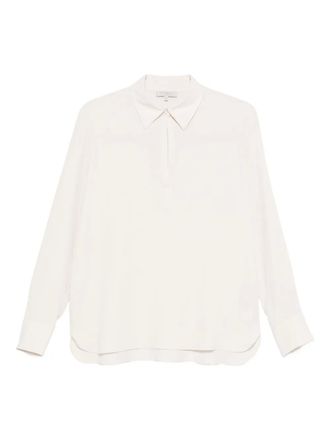 Antonelli long-sleeve polo top - women - Silk/Acetate - 42 - White