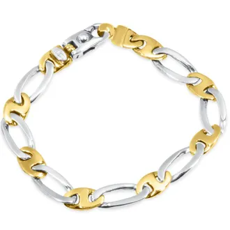 Pompeii3 Mens Marine Link 14k Gold (26gram) or Platinum (42gram) 10mm Bracelet 8.5