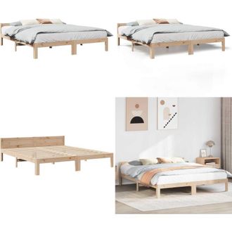 vidaXL Giroletto senza Materasso 160x200 cm in Legno Massello di Pino - Letto con doghe - Letto matrimoniale