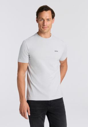 Boss Green by Hugo Boss Rundhalsshirt BOSS GREEN Tee, Herren, Gr. 4XL, grau (light, pastel grau054), Single Jersey, Obermaterial: 95% Baumwolle, 5% Elasthan, unifarben, regul