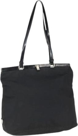 Prada Pre-owned Tote Bags, female, Black, Size: ONE SIZE Pre-owned Vintage Nylon Tote Bag