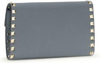 Valentino Garavani Womens Blue Calf Leather Bos Taurus Wallet
