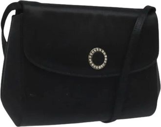 Ferragamo Pre-owned Shoulder Bags, female, Black, Size: ONE SIZE Pre-owned Satin Shoulder Bag